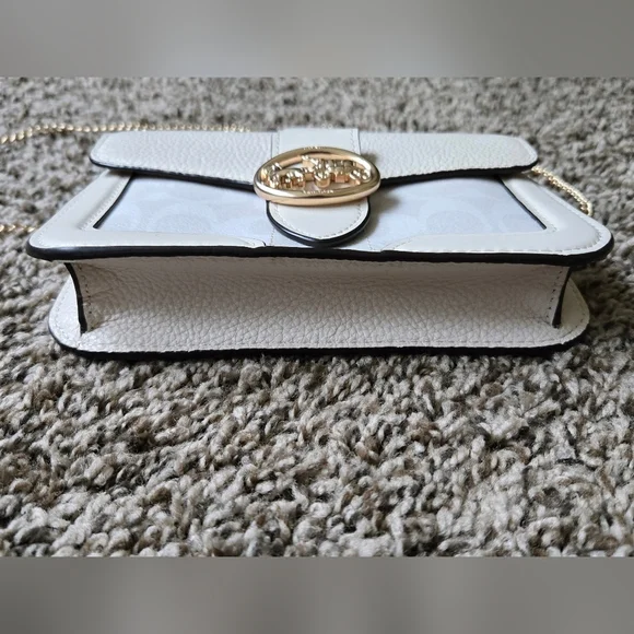 Coach Georgie Shoulder Bag Signature White Cream Light Pink - Picture 3 of 10